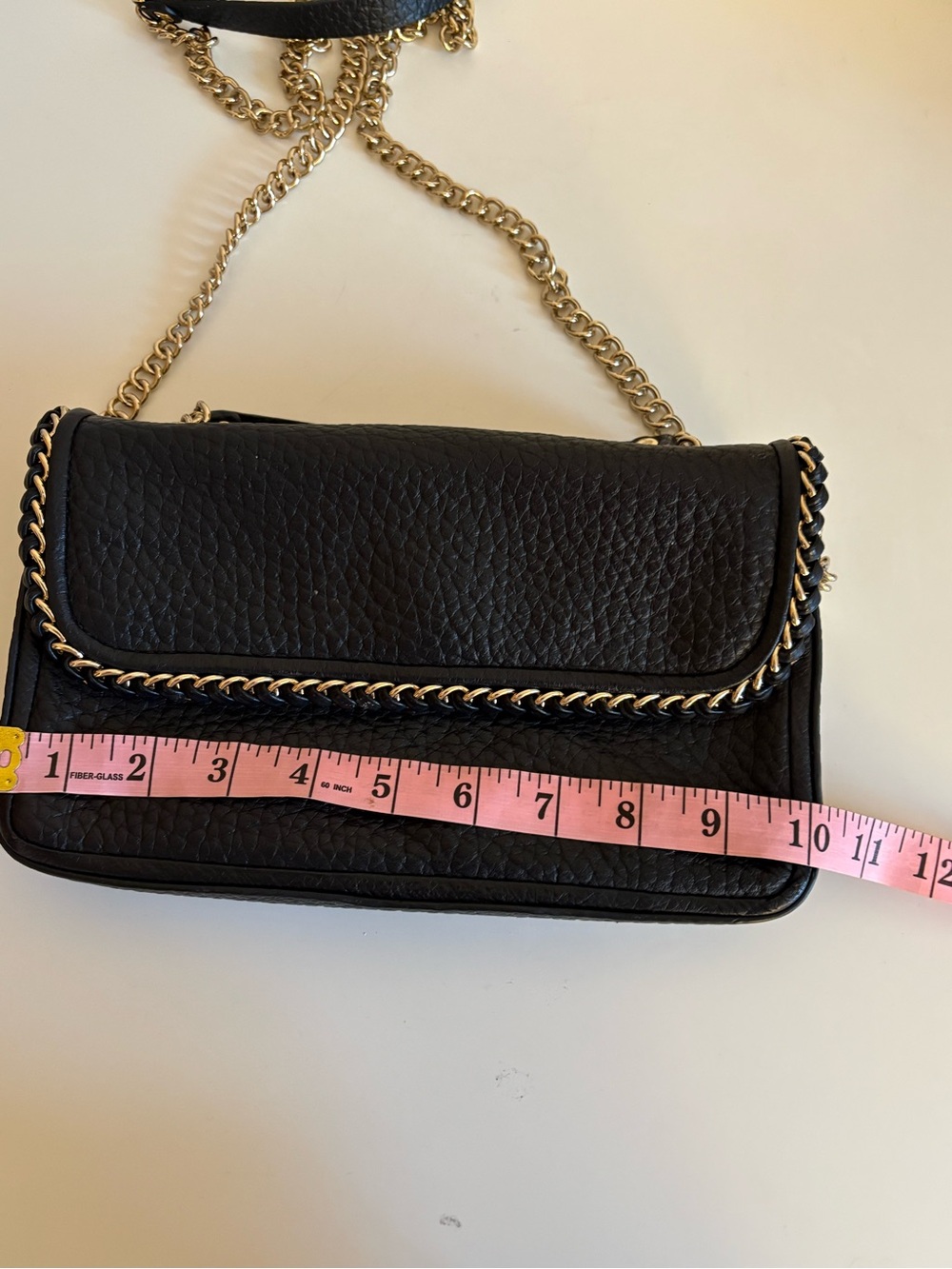 Henri bendel Classic Black Leather Chain-Trim Shoulder Bag - Picture 8 of 12